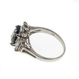 Midnight Sky - Vintage 14K White Gold Sapphire & Diamond Ring (VR753)