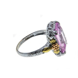 Forget Me Knot - Art Deco Signed A & S 'Arnold & Steere' 14K Gold Pink Sapphire Filigree Ring (ADR223)
