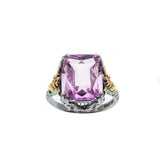 Forget Me Knot - Art Deco Signed A & S 'Arnold & Steere' 14K Gold Pink Sapphire Filigree Ring (ADR223)