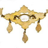 The Gilded Age - Victorian Gold Filled Quartz & Garnet Paste Ornate Necklace (VICN032)