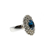 Sarah Coventry - Vintage Silver Plate Crystal Cluster Adjustable Ring (VR770)