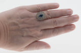 Sarah Coventry - Vintage Silver Plate Crystal Cluster Adjustable Ring (VR770)