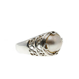 Girl With The Pearl Ring - Estate Renaissance Revival Sterling Silver Mabe pearl Ring (ER262)