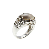 Girl With The Pearl Ring - Estate Renaissance Revival Sterling Silver Mabe pearl Ring (ER262)