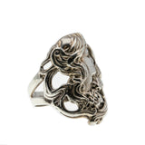 Art Nouveau Revival - Vintage Sterling Silver Figural Ornate Ring (VR774)