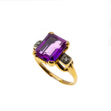 Tickled Pink - Art Deco 10K Gold Pink Sapphire & Diamond Ring (ADR224)