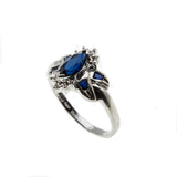 Marquise Delight - Estate 10K White Gold Sapphire Diamond Ring (ER269)