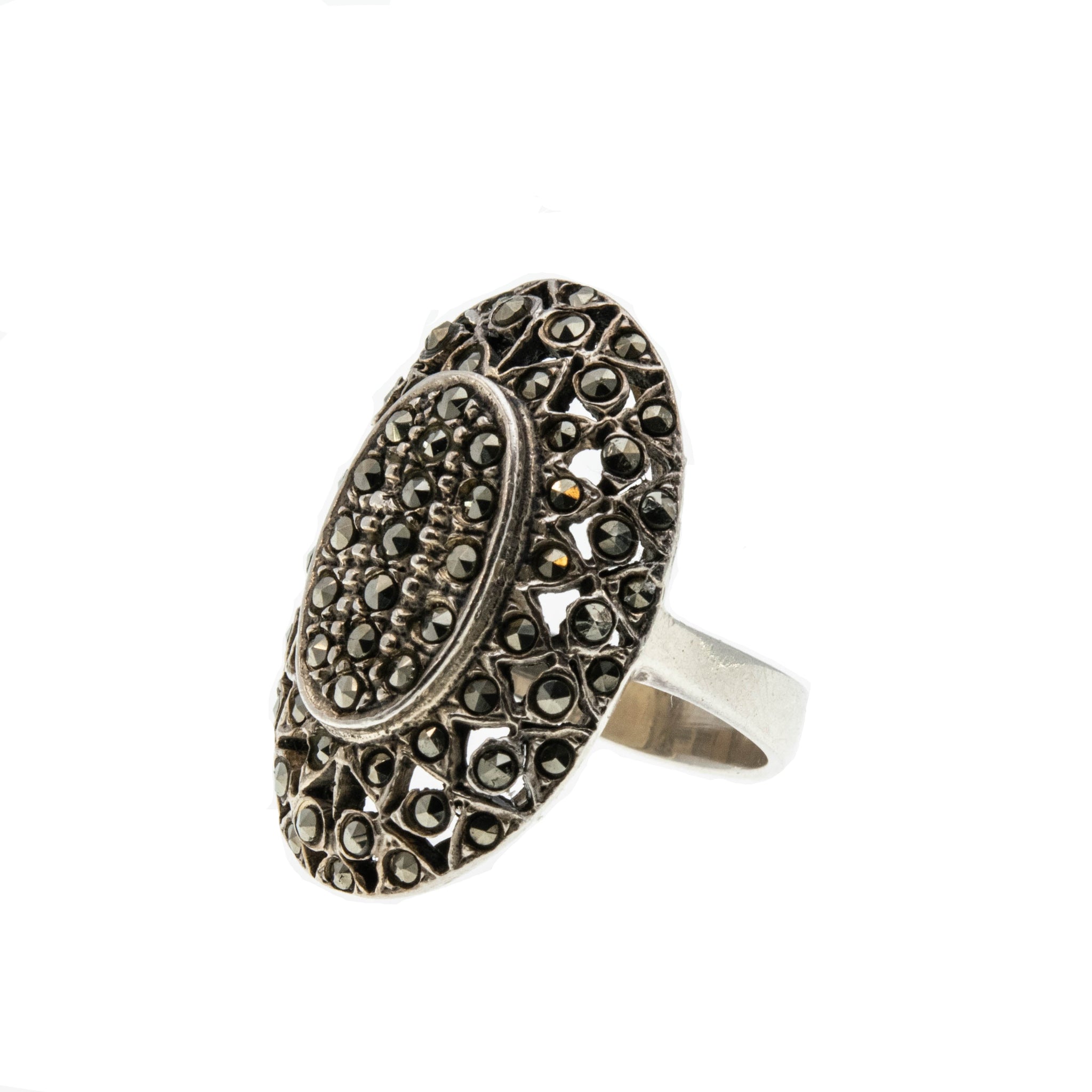 New York Times- Vintage Sterling Silver Rose Cut Marcasite