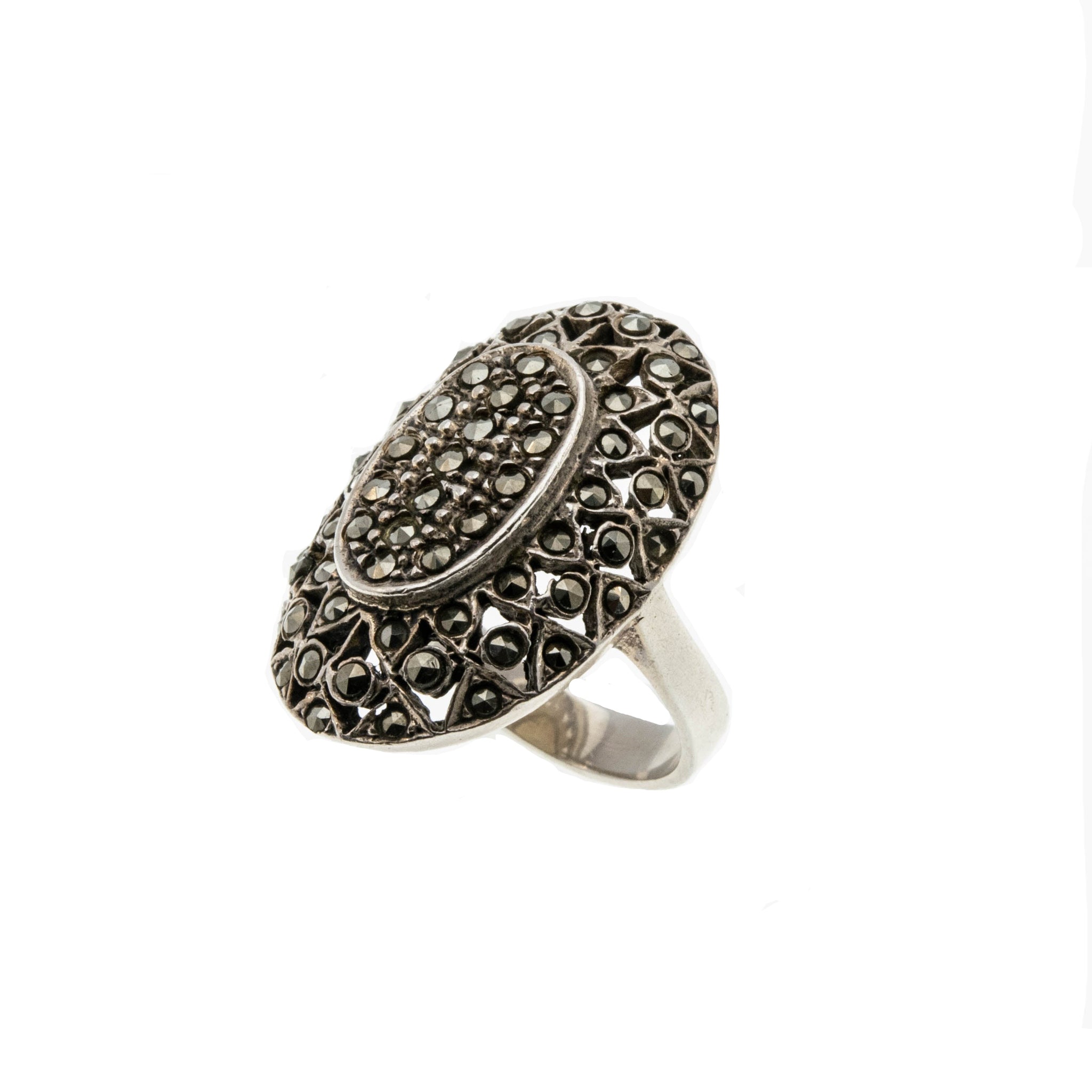 New York Times- Vintage Sterling Silver Rose Cut Marcasite