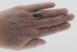 Artistic Serpents - Vintage Sterling Silver Niello Double Snake & Dancer Siam Ring (VR782)