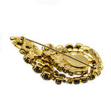 Harlequin - Vintage Gold Plated Crystal Rhinestone Jeweled Brooch (VBR192)