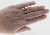 Victorian Revival - Vintage 14K Gold Diamond & Ruby Double Snake Ring (VR785)