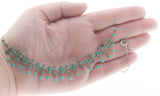A Sea Of Blue - Victorian Sterling Silver Natural Persian Turquoise Fringe Necklace (VICN034)