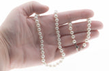 Whiter Than White- Vintage Silver Plate Faux Pearl Strand Necklace (VN143)