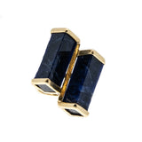 Linear Lines - Vintage 14K Gold Sodalite Modernistic 'Cubism' Cocktail Ring (VR798)