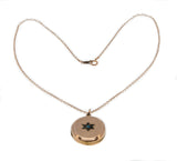 Victorian Rays - Victorian 9K Rose Gold Star Set Paste Locket & Chain (VICP103)