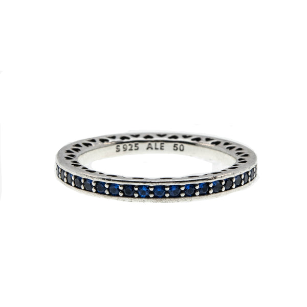 Enamel Ring Blue Sapphire Pandora Ring Radiant Hearts Estate