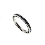 Radiant Hearts - Estate Sterling Silver Blue CZ & Enamel Heart Pandora Ring (ER277)