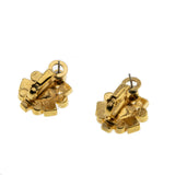 Crystal Hearts - Vintage Signed 'D'ORLAN' Gold Plated Swarovski Amethyst Crystal Rhinestone Earrings (VE346)