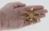 Spray Flower - Vintage Marcel Boucher Gold Toned Faux Pearl Flower Brooch (VBR161)