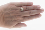 Snow Flower - Vintage Retro 14K White Gold Cultured Pearl & Diamond Ring  (VR675)