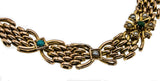 Promenade Days  - Victorian 9K Rose Gold Natural Turquoise & Seed Pearl Fancy Link Padlock Gate Bracelet (VICB026)