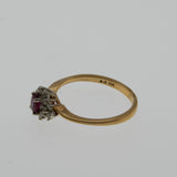 Vintage 10K Gold Natural Ruby & Diamond Ring (VR689)