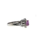 Eye Candy - Vintage Platinum Natural Pink Sapphire & Diamond Ring (VR691)