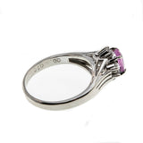 Eye Candy - Vintage Platinum Natural Pink Sapphire & Diamond Ring (VR691)