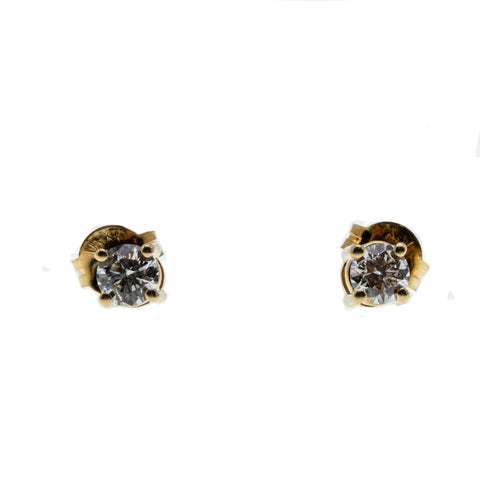 Love them! - Estate 14K Gold Natural Canadian Diamond Stud Earrings (VE301)