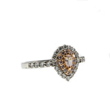 Blush - Vintage Platinum & 18K Rose Gold Fancy Pink & White Diamond Cluster Ring (VR698)