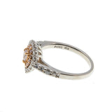 Blush - Vintage Platinum & 18K Rose Gold Fancy Pink & White Diamond Cluster Ring (VR698)