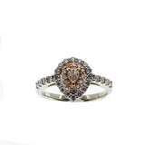 Blush - Vintage Platinum & 18K Rose Gold Fancy Pink & White Diamond Cluster Ring (VR698)