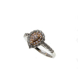 Blush - Vintage Platinum & 18K Rose Gold Fancy Pink & White Diamond Cluster Ring (VR698)