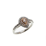 Blush - Vintage Platinum & 18K Rose Gold Fancy Pink & White Diamond Cluster Ring (VR698)
