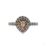 Blush - Vintage Platinum & 18K Rose Gold Fancy Pink & White Diamond Cluster Ring (VR698)