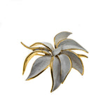 Magnolia - Vintage Marcel Boucher Le Couturier Gold Plate White Enamel Flower Brooch (VBR162)