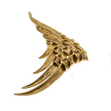 Woven Feathers Of Gold - Vintage Marcel Boucher Gold Plate Feather Brooch (VBR165)