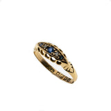 On This Day In 1904 - Edwardian 18K Gold Sapphire & Diamond Ring (EDR063)