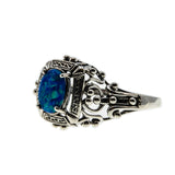 Peacock's Pride - Estate Sterling Silver Blue Opal Ring (ER241)