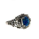 Peacock's Pride - Estate Sterling Silver Blue Opal Ring (ER241)