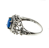 Peacock's Pride - Estate Sterling Silver Blue Opal Ring (ER241)