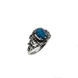 Peacock's Pride - Estate Sterling Silver Blue Opal Ring (ER241)