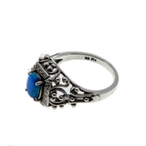 Peacock's Pride - Estate Sterling Silver Blue Opal Ring (ER241)