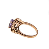 Wisteria - Vintage Victorian Revival 10K Rose Gold Amethyst Ornate Ring (VR711)