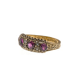 On This Day In 1875 - Victorian 15K Gold Almandine Garnet & Pearl Ring (VICR129)