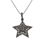 Night Sky - Vintage Sterling Silver Rose-Cut Diamond Star Pendant (VP061)