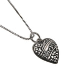 I Love You - Victorian Sterling Silver Heart Charm Pendant & Chain (VICP074)