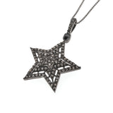 Night Sky - Vintage Sterling Silver Rose-Cut Diamond Star Pendant (VP061)