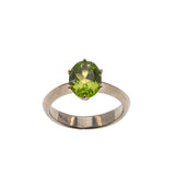 Dew Drop - Vintage 14K Gold Peridot Solitaire Ring (VR460)